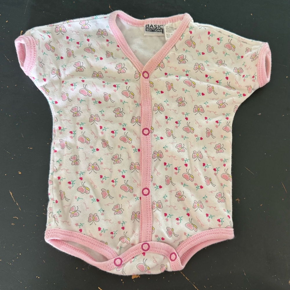 Basic Editions Pink Baby Onesie vintage 1990